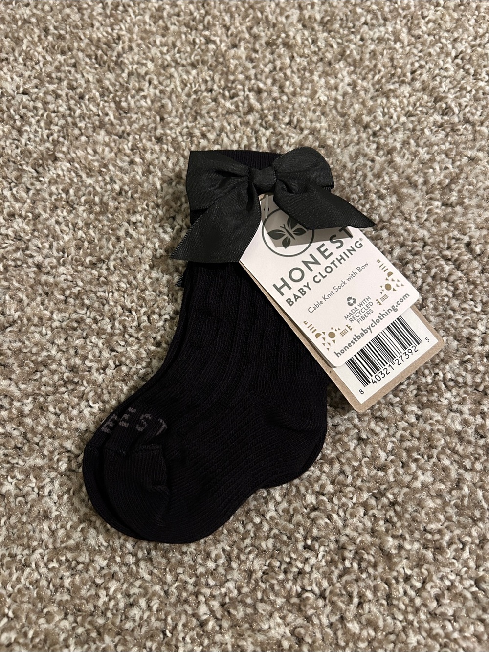 Black Bow Baby Socks